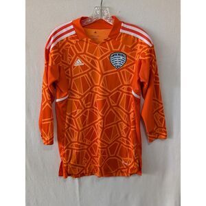 Adidas Fusion FC #1 Orange Long Sleeve Soccer Jersey Men's Size Medium